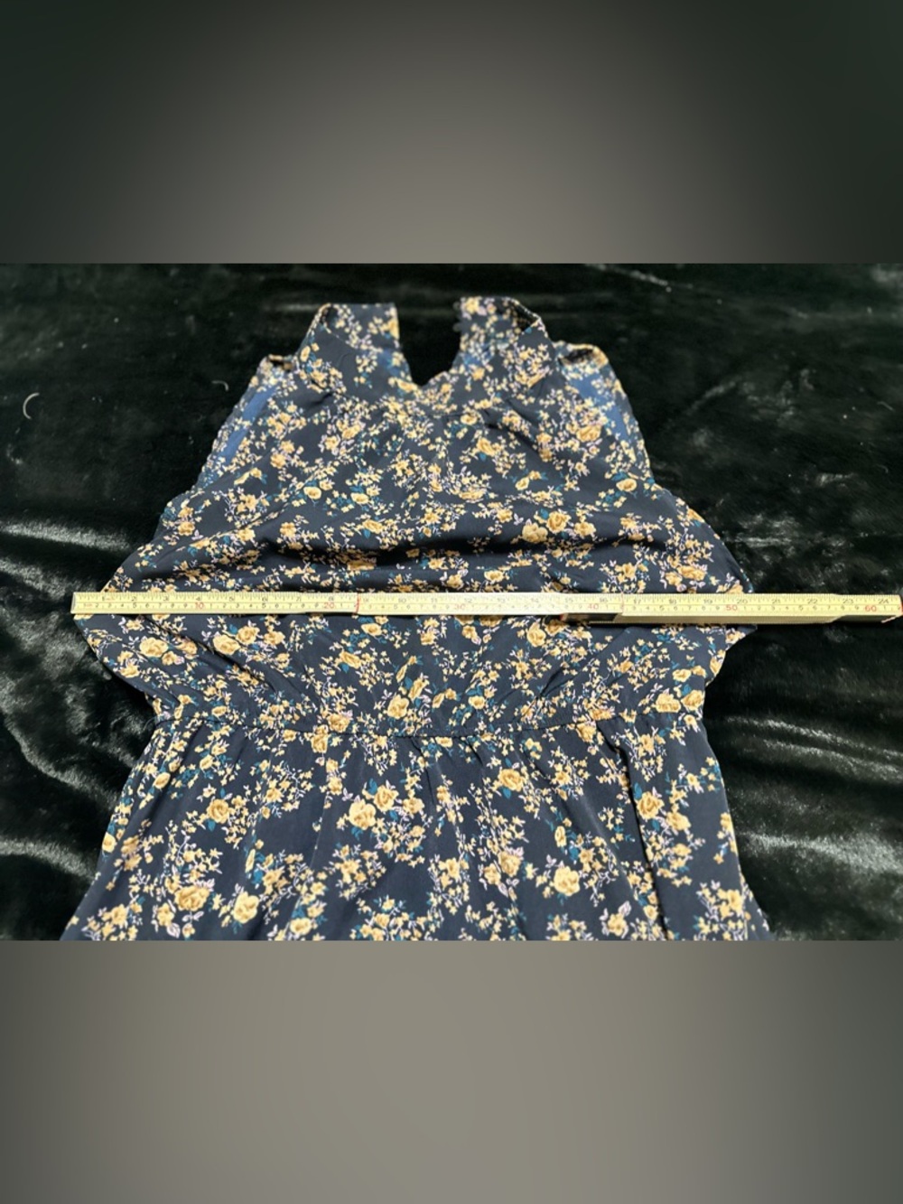Emery Rose High Neck Sleeveless Navy Floral Midi Dress with Elastic Waist xl - Picture 9 of 10